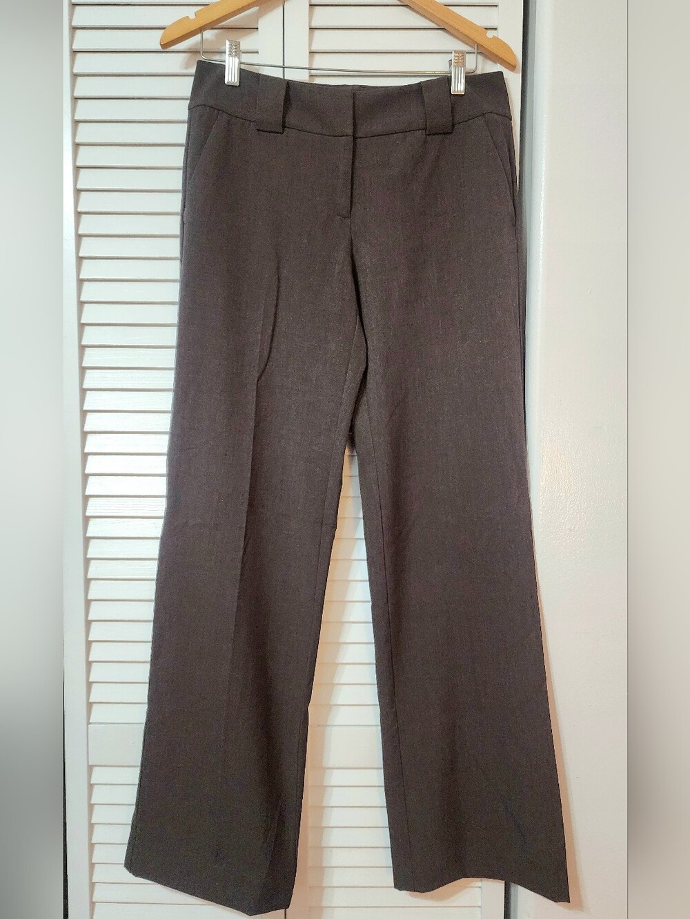 New York & Company Women's Brown Straight-Leg Dress Pants